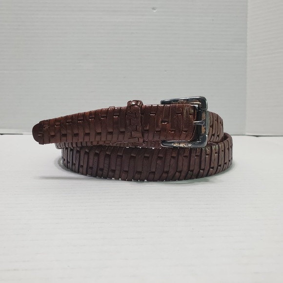 BILL ADLER Studio Genuine‎ Leather Brown Belt Woven Size 42 - Picture 1 of 10